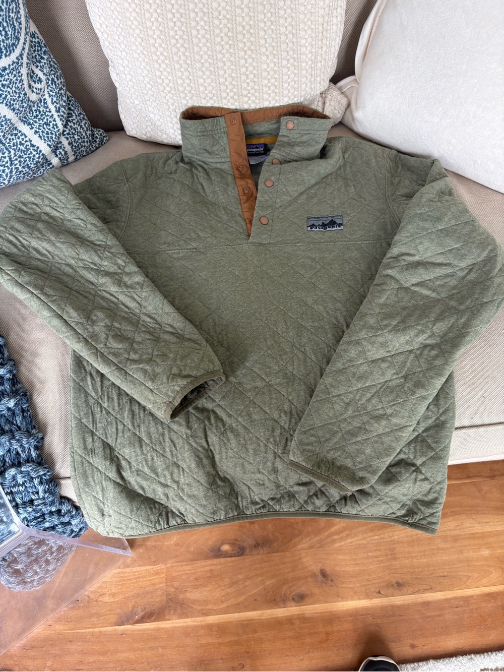 Patagonia RARE 40th Anniversary Legacy Diamond Quilt Snap T-fatique green